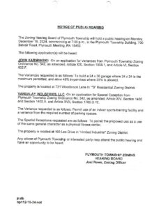 Icon of 9d. Zoning Hearing Board Agenda - December 2024